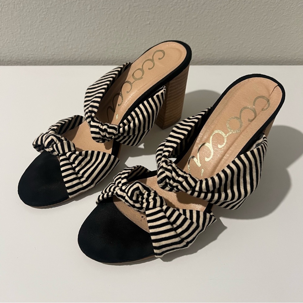 Vici Collection Davey Striped Knotted Block Heel 8